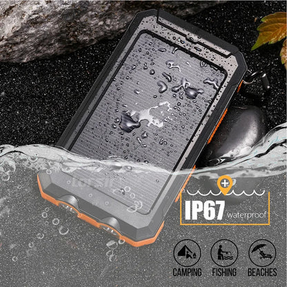 20000mAh Power Bank Waterproof Solar PowerBank External Battery Fast Mobile Phone Charger For Samsung iPhone Xiaomi Power bank