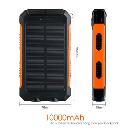 20000mAh Power Bank Waterproof Solar PowerBank External Battery Fast Mobile Phone Charger For Samsung iPhone Xiaomi Power bank