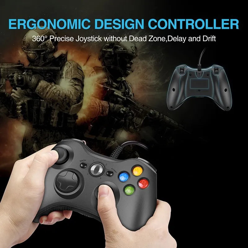 USB Wired Gamepad For Xbox360 Console Joypad For Win 7/8/10 PC Joystick Controle Mando Game Controller For Xbox 360 Accessories