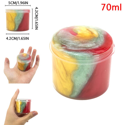 2.37oz Colorful Crystal Slime Putty Toy Kit - Super Soft Non-Sticky Pearlized Bouncy Mud for Kids Birthday Party Gift