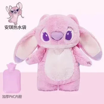 Stitch Angel Lotso Plush Hand Warm Bottle Hot Water Bottles Kawaii Soft Winter Portable Warm Hand Bag Anime Toys Christmas Gift