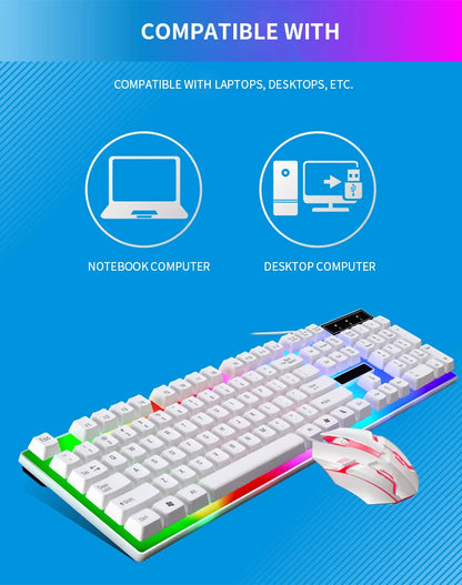 RGB Gaming Keyboard Gamer Keyboard And Mouse Kit Wired Mechanical Keyboard Gaming Keyboard And Mouse Combo For Windows PC Gamers