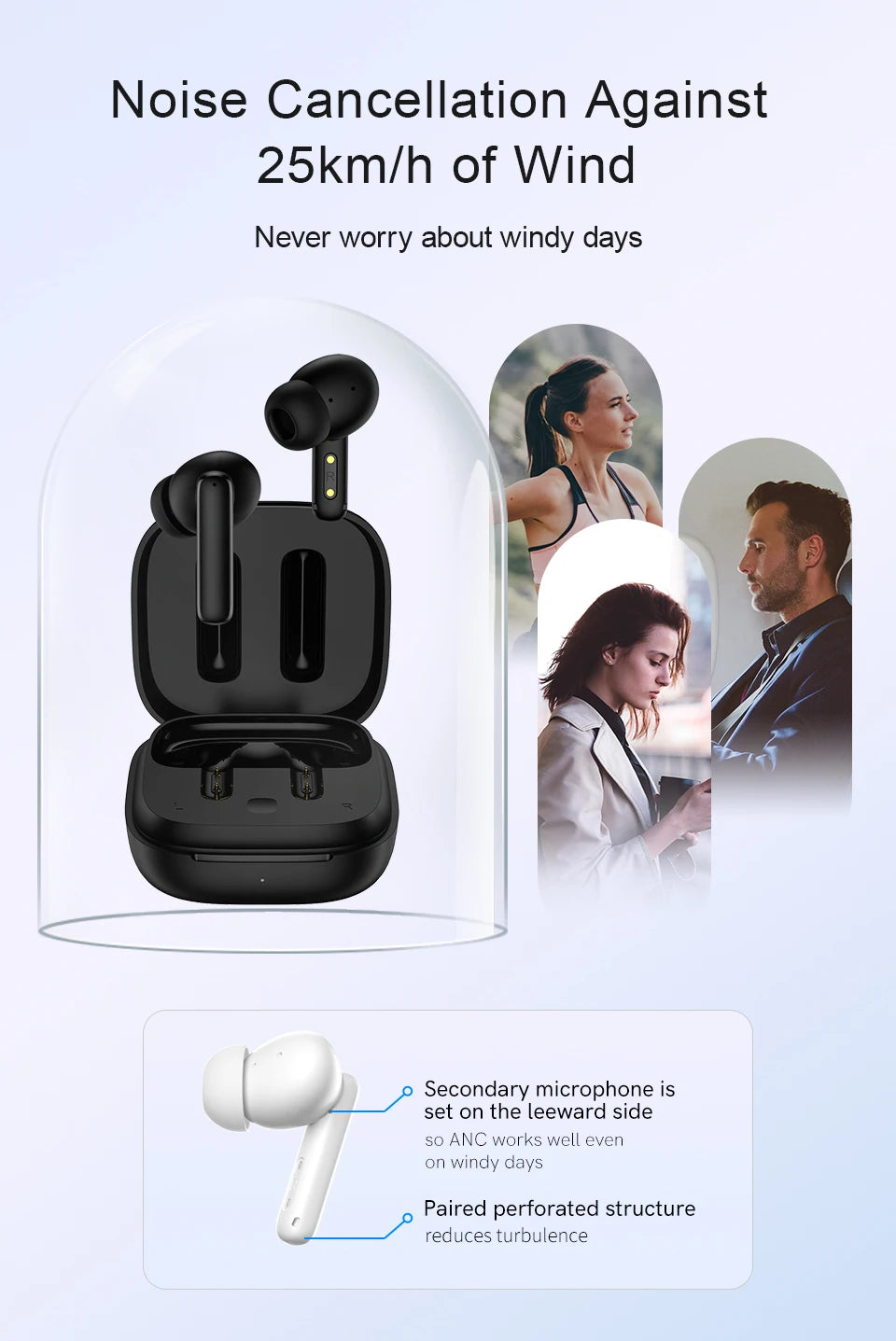 QCY T13 ANC Wireless Earphones Bluetooth 5.3 TWS ANC Noise Cancellation Headphone 4 Mics ENC Headset in-Ear Handfree Earbuds