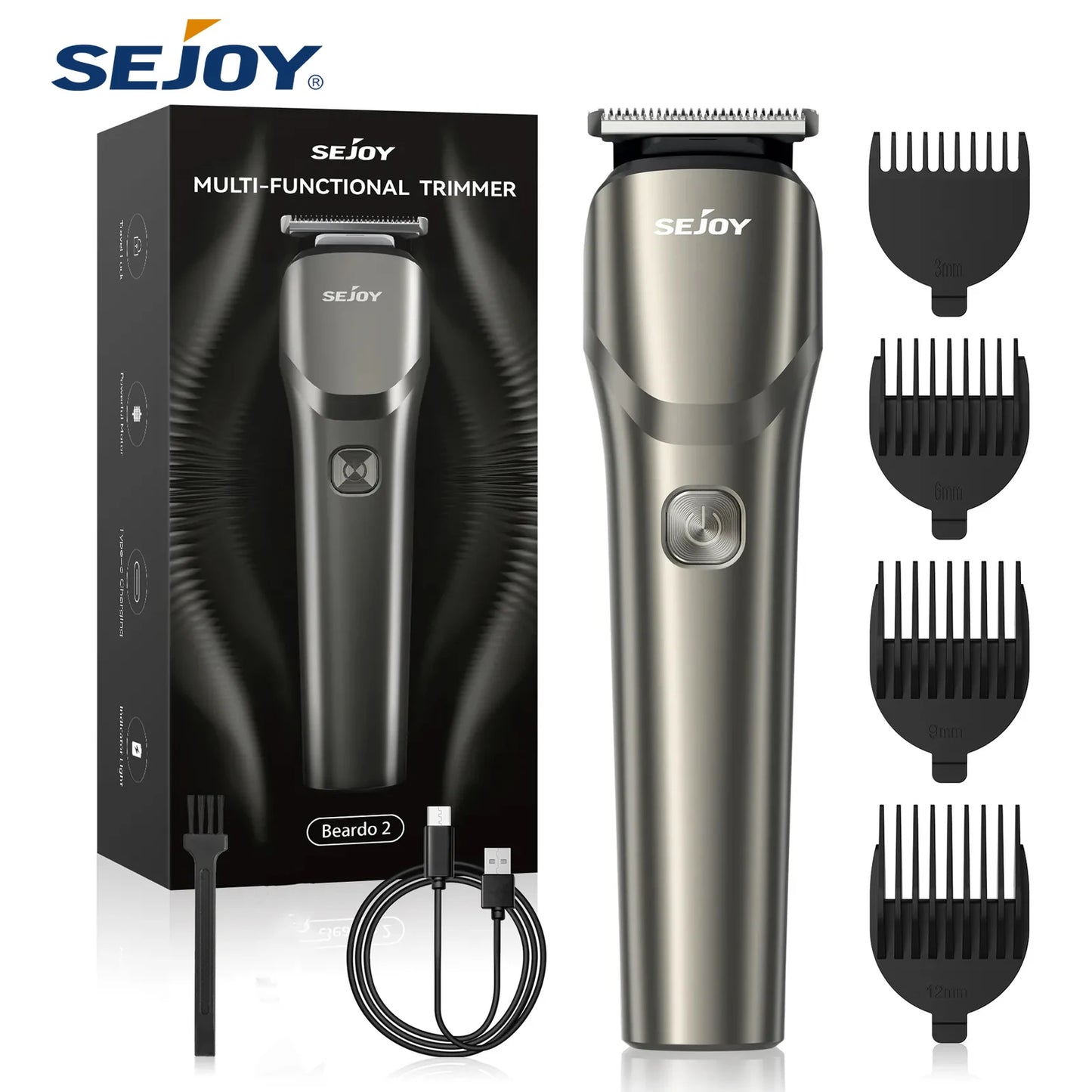 Sejoy Hair Clippers Beard  Trimmer for Men Cordless Barber Clippers for Hair Cutting Machine Rechargeable Beard Trimmer