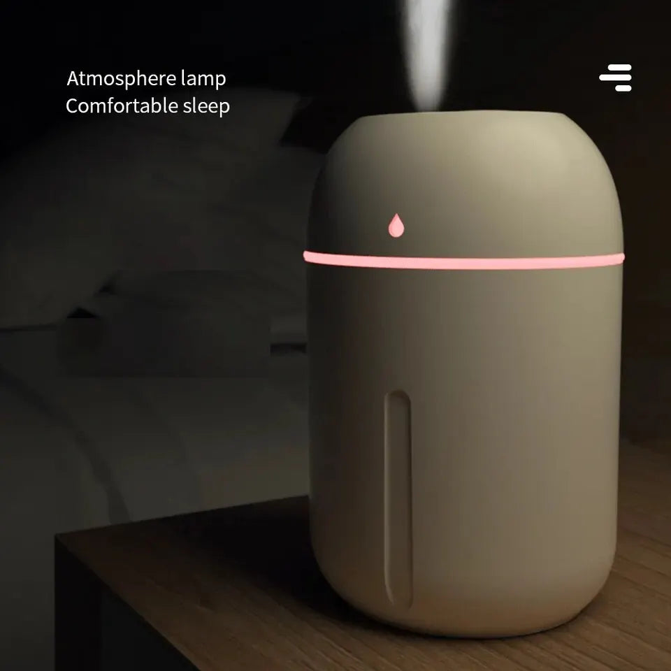 330ML New Design Mini USB Portable Cool Mist Air Humidifier Essential Oil Aroma Diffuser With Led For Car Home Office Yoga