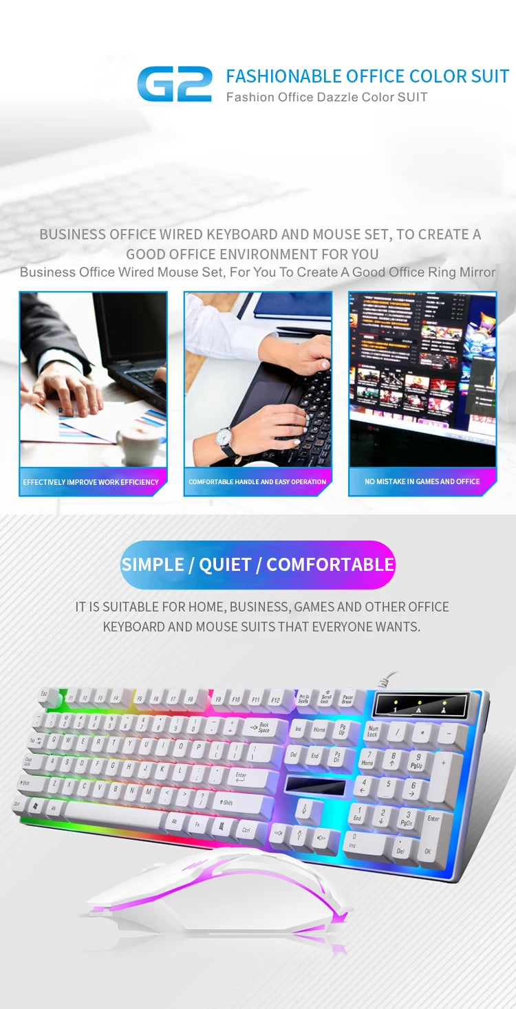 RGB Gaming Keyboard Gamer Keyboard And Mouse Kit Wired Mechanical Keyboard Gaming Keyboard And Mouse Combo For Windows PC Gamers