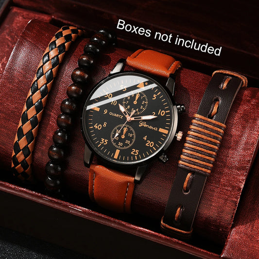 New Mens Fashion Watches ,Luxury Male Wristwatch , Mens Wrist Watch with  Bracelet Set Relogio Masculino