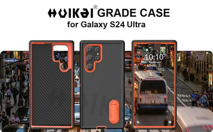 Case For Samsung Galaxy S25 Ultra S24 S23 A56 A36 A16 Full Body 3 in 1 Shockproof Heavy Duty Anti-Scratch Rugged Kickstand Cover