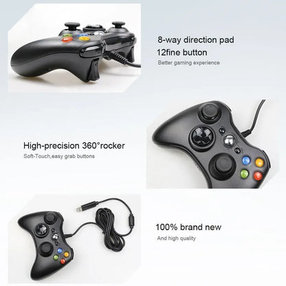 USB Wired Gamepad For Xbox360 Console Joypad For Win 7/8/10 PC Joystick Controle Mando Game Controller For Xbox 360 Accessories