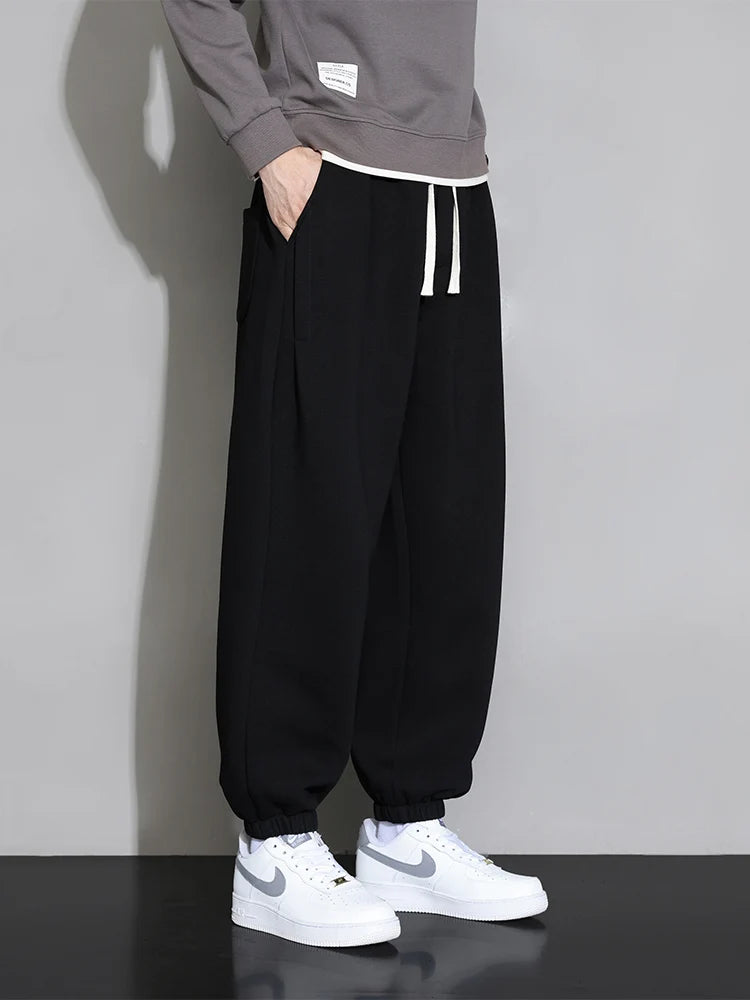 Plus Size Men's Sweatpants 8XL 7XL 6XL Sportswear Elastic Waist Casual Baggy Pants Black Grey Cotton Joggers Male Loose Trousers