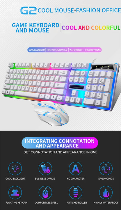 RGB Gaming Keyboard Gamer Keyboard And Mouse Kit Wired Mechanical Keyboard Gaming Keyboard And Mouse Combo For Windows PC Gamers