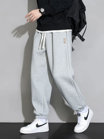 Plus Size Men's Sweatpants 8XL 7XL 6XL Sportswear Elastic Waist Casual Baggy Pants Black Grey Cotton Joggers Male Loose Trousers