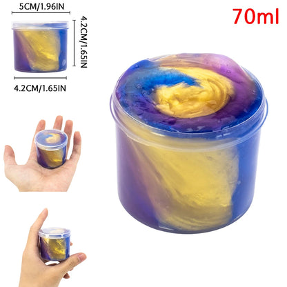 2.37oz Colorful Crystal Slime Putty Toy Kit - Super Soft Non-Sticky Pearlized Bouncy Mud for Kids Birthday Party Gift