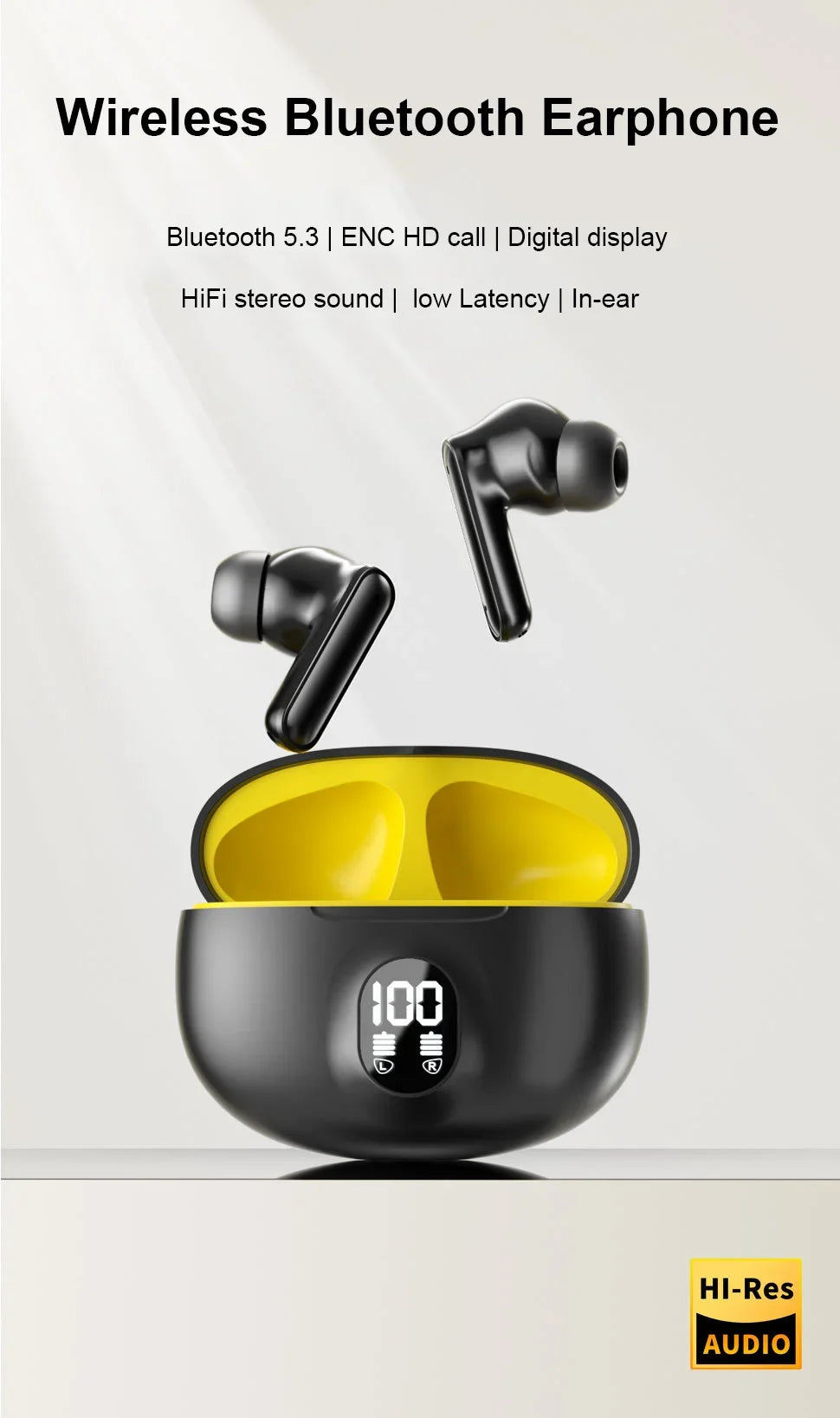 NEW S510 TWS Wireless Headphones LED Power Earphones Digital Display Headset Stereo Sound Bluetooth-compatible 5.3 for Xiaomi