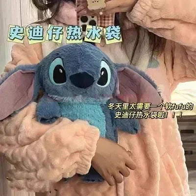 Stitch Angel Lotso Plush Hand Warm Bottle Hot Water Bottles Kawaii Soft Winter Portable Warm Hand Bag Anime Toys Christmas Gift