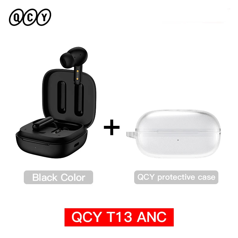 QCY T13 ANC Wireless Earphones Bluetooth 5.3 TWS ANC Noise Cancellation Headphone 4 Mics ENC Headset in-Ear Handfree Earbuds