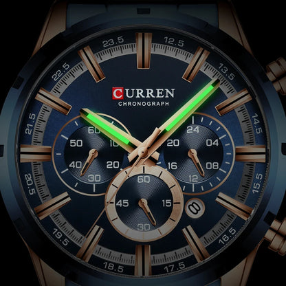 CURREN Men Watch Top Brand Luxury Sports Quartz Mens Watches Full Steel Waterproof Chronograph Wristwatch