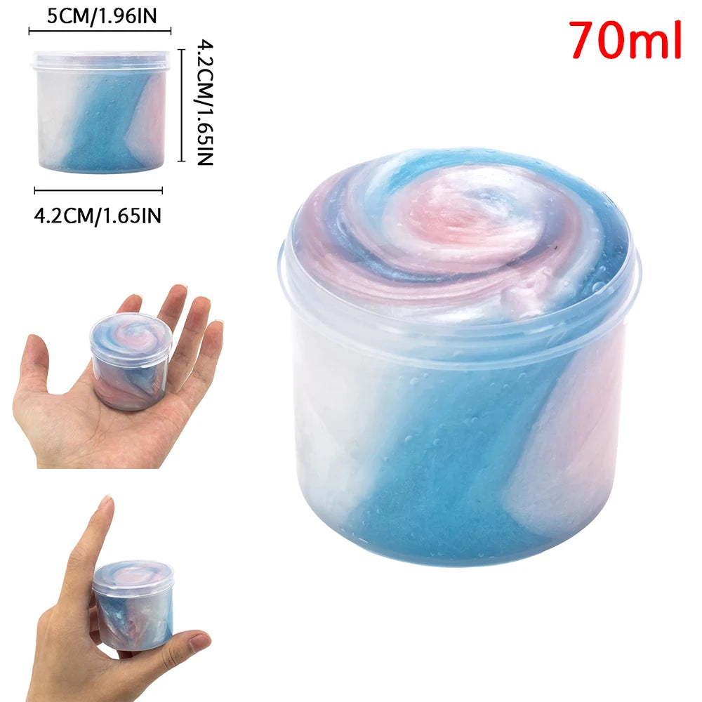 2.37oz Colorful Crystal Slime Putty Toy Kit - Super Soft Non-Sticky Pearlized Bouncy Mud for Kids Birthday Party Gift