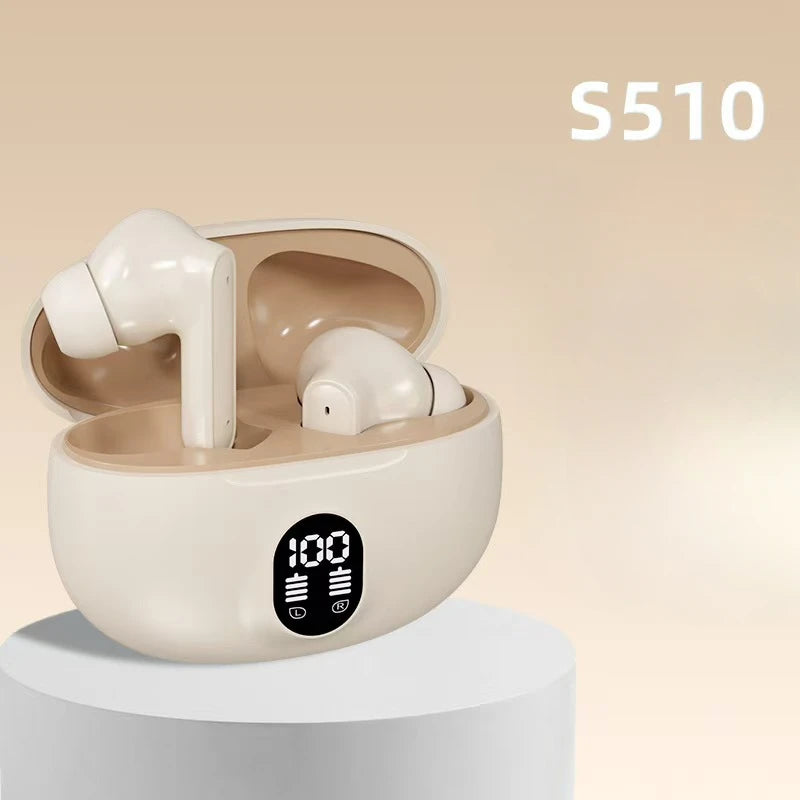 NEW S510 TWS Wireless Headphones LED Power Earphones Digital Display Headset Stereo Sound Bluetooth-compatible 5.3 for Xiaomi