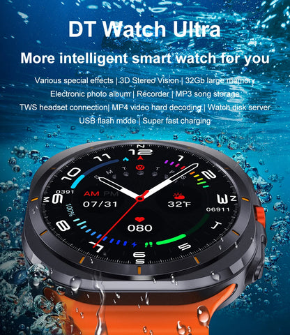 2025 New Smart Watch 32GB Memory Video NFC 1.5Inch AMOLED Screen Sport Fitness Tracker